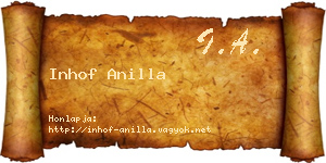 Inhof Anilla névjegykártya